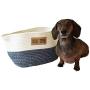 Midlee Two Tone Rope Dog Toy Storage Basket