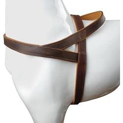 Beirui 1'' Width Genuine Leather Soft and Padded Dog Harness - Heavy Duty for Labrador German Shepherd