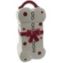 Comfy Hour 9'' Bone Shape Dog Food Storage Jar with Lid, Red and White