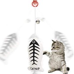 TeenTop Interactive Cat Toys Pet Cat with Bell Fish Elastic Rope Pull Interactive Funny Cat Toy Plush, Fun Toy for Cat Exercise 1PC