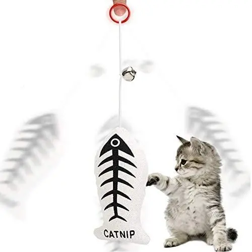 TeenTop Interactive Cat Toys Pet Cat with Bell Fish Elastic Rope Pull Interactive Funny Cat Toy Plush, Fun Toy for Cat Exercise 1PC TeenTop Interactive Cat Toys Pet Cat with Bell Fish Elastic Rope Pull Interactive Funny Cat Toy Plush, Fun Toy for Cat Exercise 1PC