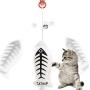 TeenTop Interactive Cat Toys Pet Cat with Bell Fish Elastic Rope Pull Interactive Funny Cat Toy Plush, Fun Toy for Cat Exercise 1PC