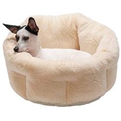 Furhaven Pet Dog Bed - Cooling Gel Memory Foam Faux Fleece and Chenille Soft Woven Traditional Sofa-Style Living Room Couch Pet Bed with Removable Cover for Dogs and Cats