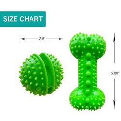 Hide a Treat Ball and Bone Treat Dispenser Toy for Dogs 2pc Ball/Bone Bundle (Green)