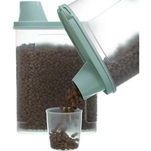 Citylife 2 PCS 2.5 LB Cat Food Storage Containers Small Pet Dog Food Storage Container Airtight Pour Spout Measuring Cup Bird Dry Food Dispenser with Lid Citylife 2 PCS 2.5 LB Cat Food Storage Containers Small Pet Dog Food Storage Container Airtight Pour Spout Measuring Cup Bird Dry Food Dispenser with Lid