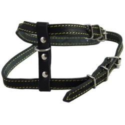 Dogs My Love Real Leather Feline Harness, 12''-15'' Chest Size, 3/8'' Wide, Small to Medium Cats