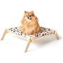 Primetime Petz Pet Lounge, Raised Indoor Pet Bed for Cats or Small Dogs, Reversible Fabric Hammock (Neutral Paint Spots/Crosses)