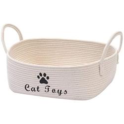 Geyecete Dog/Cat Dog Toy Basket Storage Cotton Rope Storage Basket Pet/Doy Toy Box Dog Storage Basket Basket Dog Toy Storage Basket-Cat