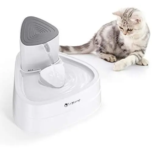 isYoung Cat Water Fountain, 101oz/3L LED Automatic Pet Water Fountain, Ultra Quiet Pet Water Dispenser with Adjustable Water Flow and Activated Carbon Filter for Dogs, Cats, and Small Animals