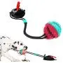Upgrade Suction Cup Dog Chewing Toy, Dog Chew Toys for Aggressive Chewers, Dog Rope Ball Toys with Suction Cup for Puppies Large Dogs, Teeth Cleaning Interactive Pet Tug Toy for Boredom
