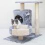 N/D cat Trees and Towers Scratching Post ，Cat Platform with cat Litter, Two-Story cat Playground Furniture