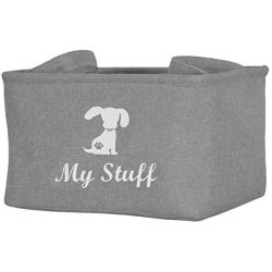 Brabtod Rectangular Storage Basket Bin - Cute Canvas Organizer Bin for Pet Toys,Blankets,Leashes