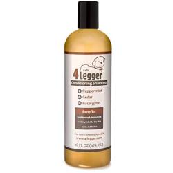 4Legger Organic Dog Shampoo and Conditioner: All Natural Cedar Dog Shampoo with Peppermint, Eucalyptus Essential Oil and Aloe for Normal, Dry Itchy Skin, Hot Spots, Odor - USA - 16 oz