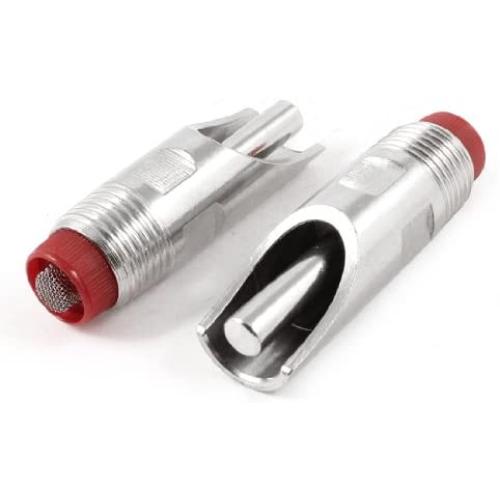 Uxcell Pet Pig Screw Connecting Drinking Valve Nipple Pair, Silver Tone