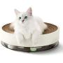 HIPIPET Cat Scratcher Pad for Indoor Cats Scratching Post with 3-in-1 Cat Toys Balls Round Cat Scratcher Cardboard Bed for Large Cats and Kitten