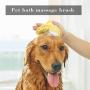 Fantye 2 Pcs Dog Grooming Brush, Pet Bash Brush Rubber Dog Brush Cat Rubber Comb Grooming Tool with Adjustable Ring Handle