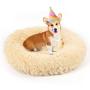 Donut Dog Bed, Premium Quality Faux Fur Plush Pet Cat Bed Comfortable Cuddler Round, Ultra Soft Calming Dog Cushion Bed-Better Sleep for Large Medium Small Dogs and Cats (Multiple Sizes&Colors)