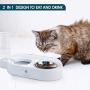 Double Dog Cat Bowls, 2 in 1 Premium Pets Water and Food Bowl Set, Non Slip Anti Spill Stable Separation Design with Automatic Water Dispenser, Pet Food Feeder for Cat/Small Dog