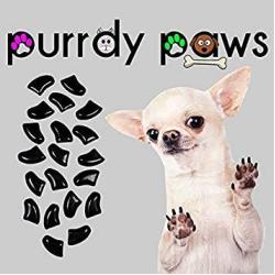 Purrdy Paws 40-Pack Soft Nail Caps for Dogs Claws Black