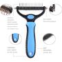 Pet Grooming Tool-Professional Dematting Comb for Dogs and Cats，Safe Undercoat Rake for Easy Mats and Tangles Removing，Keep Your Pet Away from Nasty Shedding Hair. (Blue)