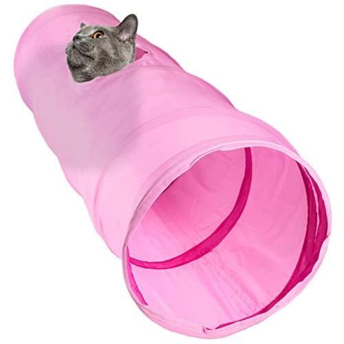 Weebo Pets Krinkle Collapsible Cat Tunnel with Peek Hole and Storage Bag