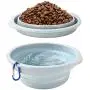 Silicone Pet Dog Bowl Dish with Carabiners,Portable Foldable Expandable Water Feeding Travel Bowl Cup Dish for Pet Dog Cat,Extra Large Size 2 Pack