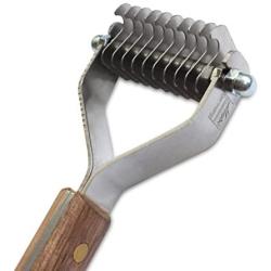 Mars Coat King Dematting Undercoat Grooming Rake Stripper Tool For Dogs And Cats, Stainless Steel with Wooden Handle, Made in Germany