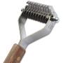 Mars Coat King Dematting Undercoat Grooming Rake Stripper Tool For Dogs And Cats, Stainless Steel with Wooden Handle, Made in Germany