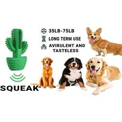 SYLVAN PERIAPT Dog Chew Toothbrush Toy Brushing Teeth Cleaning Puppy Natural Rubber Dental Care Medium & Large Pet Squeak