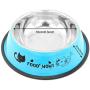 SMALLLEE_LUCKY_STORE Small Dog Cat Bowl, Blue, Medium