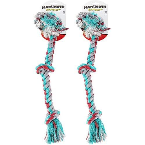 Flossy Chews Cottonblend Color 3-Knot Rope Tug, Large, 25-Inch