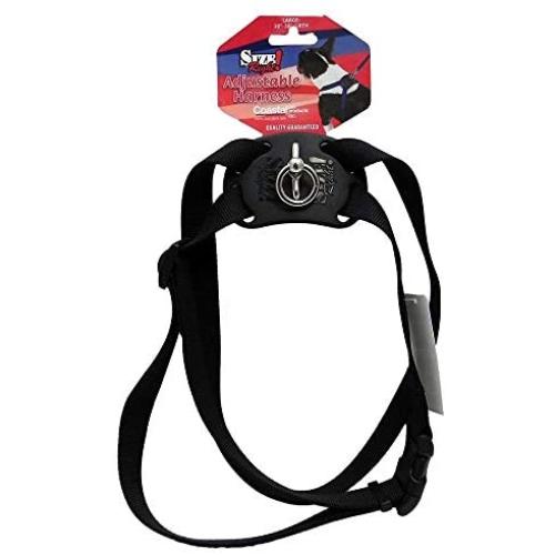 Size Right Adjustable Dog Harness | 30 to 38 Inches Girth & 1 Inch Width (Black)