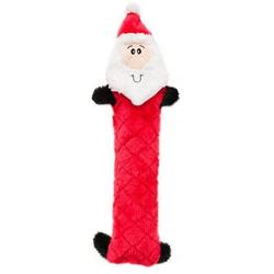 ZippyPaws - Jigglerz Holiday Tough No Stuffing Squeaky Plush Dog Toy with Crinkle Head and Tail