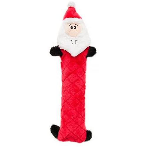ZippyPaws - Jigglerz Holiday Tough No Stuffing Squeaky Plush Dog Toy with Crinkle Head and Tail