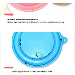 WWYM Cat Scratcher, Cat Scratchpad with Ball Mouse, Circular Plastic Corrugated Paper Cat-Scratchpad Toy Cat-Tease Plate Pet Supplies,Pink