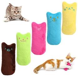 FormVan 5 Pcs Interactive Catnip Toys Bite Resistant Catnip Filled Funny Expression Cat Toys Pet Cat Kicker Plush Pillow Scratch Toy Teeth Cleaning Playing Chewing Toys for Kitty Kitten