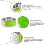 Crate Dog Bowl Removable Stainless Steel Water Food Feeder Bowls Cage Coop Cup for Cat Puppy Bird Pets (Large, Green)