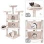 Hey-brother 65'' Extra Large Multi-Level Cat Tree Condo Furniture with Sisal-Covered Scratching Posts, 2 Bigger Plush Condos, Perch Hammock for Kittens, Cats and Pets