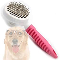 MMCPET DELE Retractable Slicker Brush for Cats and Dogs, Self-Cleaning Grooming Brush