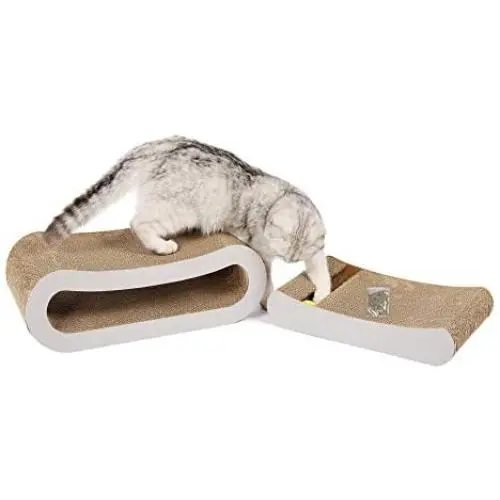 GOHOO PET Cat Scratching Pad Cat Scratcher Cardboard 2-in-1 Corrugated Cat Scratch Lounge Sofa with Ball for Small Cats GOHOO PET Cat Scratching Pad Cat Scratcher Cardboard 2-in-1 Corrugated Cat Scratch Lounge Sofa with Ball for Small Cats