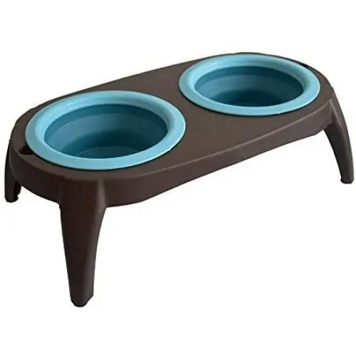 ZOOPOLR Elevated Dog Bowls Double Bowl Feeder, Travel Dog Bowls, Dog Cat Bowls Stand with 2 Collapsible Silicone Bowls, Raised Pet Feeder Suitable for Small Dogs & Cats ZOOPOLR Elevated Dog Bowls Double Bowl Feeder, Travel Dog Bowls, Dog Cat Bowls Stand with 2 Collapsible Silicone Bowls, Raised Pet Feeder Suitable for Small Dogs & Cats