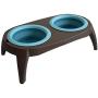 ZOOPOLR Elevated Dog Bowls Double Bowl Feeder, Travel Dog Bowls, Dog Cat Bowls Stand with 2 Collapsible Silicone Bowls, Raised Pet Feeder Suitable for Small Dogs & Cats