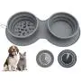 Aibada Double Collapsible Dog Bowl, Food Grade Silicone BPA Free Portable Dog Bowl, Foldable Cup Dish for Pet Cat Food Water Feeding Portable Travel Bowl Aibada Double Collapsible Dog Bowl, Food Grade Silicone BPA Free Portable Dog Bowl, Foldable Cup Dish for Pet Cat Food Water Feeding Portable Travel Bowl