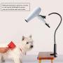 Zyyini Pet Hair Dryer Holder, 360 Degrees Rotatable Hands-Free Hair Dryer Stand, Aluminum Alloy Table Hair Dryer Clip Holder with Clamp Mount for Dogs and Cats