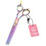 LILYS PET HIGH-END SERIES Japan 440C Pet Grooming Scissors Set,Rainbow Color,Cutting&Thinning&Two-way Curved shears Set (7.0'')