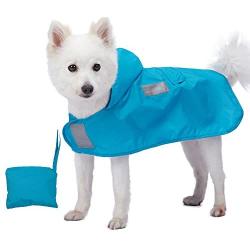 Blueberry Pet 7 Patterns Lightweight Packable Reflective Dog Raincoat or Poncho