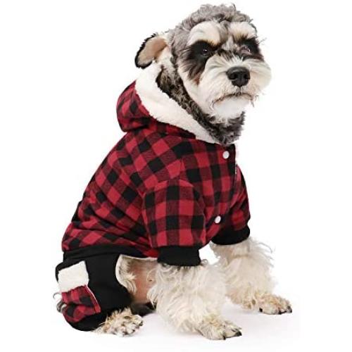 PAWZ Road Dog Plaid Coat Pet Winter Clothes Warm and Soft for Small and Medium Dogs