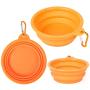 PROLOSO 9 Pcs Collapsible Dog Bowl Foldable Expandable Silicone Cup Dish for Pet Cat Food Water Feeding Portable Travel Bowl with Carabiner