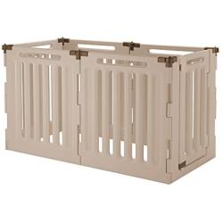 Richell Convertible Indoor/Outdoor Pet Playpen, Large, Soft Tan/Mocha