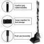 Dog Pooper Scooper with 2 Pack Pet Grooming Gloves, Poop Scooper for Large and Small Dogs with Long Handle, Metal Pet Poop Tray and Rake Set for Dirt, Gravel, Lawns, Grass